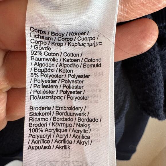 Lacoste Fairplay Sweatshirt Blue Red Pullover Hoodie Long Sleeve Men's Sz 16/L - Picture 4 of 6